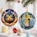 2 x Christmas Ornaments, Christian Cross Ornament, Xmas Decor, Christmas Tree Ornaments, Xmas Decorations for Tree, Holiday Ornament, Christian Gift, Religious Gifts