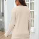 ANRABESS Women Long Sleeve Shirts Business Casual Tunic Tops Fall Lightweight Sweaters Dressy Blouses 2025 Fashion Outfits Beige XX-Large (Beige, XXL)