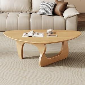 Mid Century Modern Coffee Table - Wooden Coffee Table for Living Room,Center Table Suitable for Bedroom Living Room Reception Office Tables (Wood, Small 34.5 * 23.5 * 16in)
