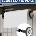 Paper Towel Holder for Kitchen, Paper Towels Bulk- Self-Adhesive Under CabinetSelf-Adhesive or Drilled Wall Mount,Stainless Steel, Single Hand Operable(Matte Black)