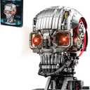 CSNRHG Mechanical Skull Building Block Set 1099+ Pieces 3D Poseable Model with Mandibular Teeth Bite Drive for STEM Toys for Kids & Adults Perfect for Horror Fans & Gothic Room Decor, Large