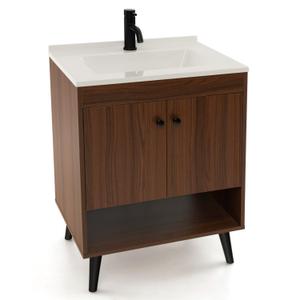 25 Inch Wooden Bathroom Storage Cabinet with Sink