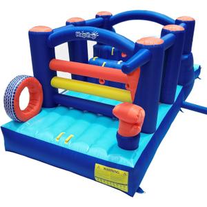 Hapcap Inflatable Obstacle Course Bounce House for Big Kids 8-12, Slide,Climbing Walls,Jumping Area,Simple Boxing Theme for Backyard Party,18L x 7.5' W x 6.5'H