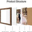 iRahmen 12x12 Picture Frame Set of 4 with Tempered Glass, Rustic Frame Display 10x10 Pictures with Mat or 12 x 12 Without Mat, Wood Square Photo Frames for Desktop Display and Wall Mounting