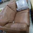 Signature Design by Ashley Carianna Classic Leather Match Loveseat with Nailhead Trim, Dark Brown, 74"W x 40"D x 40"H