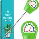 GROWIT Plant Moisture Meter Houseplants - Accurate Plant Water Meter for Indoor Plants Soil Moisture Meter Stocking Stuffers Gift for Mom Dad Adults - No Battery Needed (1. Green (Most Popular))