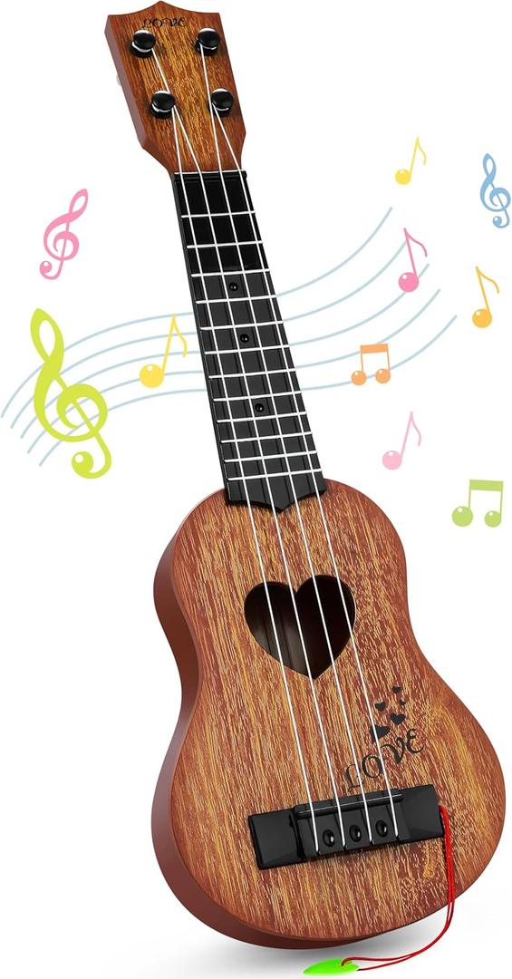 YEZI Kids Toy Classical Ukulele Guitar Musical Instrument, Maroon (Chestnut)
