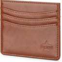 Slim Wallet Minimalist Front Pocket RFID Blocking Men and Women Leather Wallets