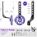 BNKIHDD Adjustable Bike Training Wheels for Kids – Mute Flash Wheels, Compatible with 12 14 16 18 20 inch Single-Speed Bikes Purple