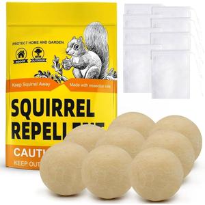 PJCFDOP Squirrel Repellent Outdoor, Squirrel Repellent for Attic, Chipmunk Repellent Outdoor, Keep Squirrels Out of Potted Plants,Squirrel Deterrent for Garden, Covers Up to 125 Sq Ft-10 Packs.