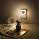 LED Night Lights Plug in, Dusk to Dawn Sensor Auto-On/Off, Warm White Heart Shaped Nightlight 0.5W for Bedroom, Bathroom, Kids Room, Hallway, Toilet(4-Pack)