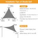 16'x16'x16' Triangle Sun Shade Sail, Permeable Shade Sails HDPE UV Block Sunshade Outdoor Patio Canopy Sun Cover for Backyard, Garden, Porch, Cream