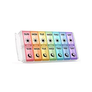 Weekly Pill Organizer 2 Times a Day Extra Large 7 Day Easy Fill Quick Fill Portable Fullicon AM PM Pill Box for Supplement, vitamine, and Medicine - (Patent Registered)