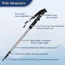 TheFitLife Nordic Walking Trekking Poles - 2 Sticks with Anti-Shock and Quick Lock System, Telescopic, Collapsible, Ultralight for Hiking, Camping, Mountaining, Backpacking, Walking, Trekking (Silver)