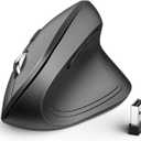 iClever Ergonomic Mouse, WM101 Vertical Wireless Mouse, 2.4GHz Optical Vertical Mouse with 4 Adjustable DPI 1000/1600/2000/2400 Levels 6 Buttons, Ergo Mice for Laptop, PC, Computer, Desktop