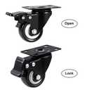 2" Caster Wheels Set of 4, Heavy Duty Casters with Brake, No Noise Locking Polyurethane (PU) Wheels, Swivel Plate Castors Pack 4