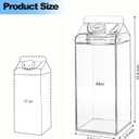 Bekith 2 Pack 64 Oz Large Milk Carton Water Bottle, Clear Plastic Milk Bottle with Cleaning Brush, Portable Leakproof Square Juice Bottle Reusable Milk Container for Outdoor Sports Travel Camping