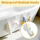 Bathtub Hooks 2PCS,Waterproof and Reusable Heavy Duty Suction Bathhub Hooks for Shower Bathroom Kitchen Towel