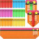 Sayglossy 48 Sets End of Year Student Gift Includes Retractable 0.5mm 10 in 1 Multicolor Ballpoint Pen with Gift Cards, Bookmarks for Graduation Student Gifts, Classroom Prizes, Party Favors