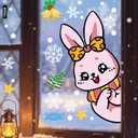 Christmas & Halloween Static Window Clings Set (20x30cm & 35x28cm),8-10 Designs/Pack, Removable Decals for Glass (Christmas Festive Carnival, Polyvinyl Chloride, Large)