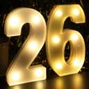 26th Birthday Decorations for Women, 26th Party Decor for Men, Light Up Numbers 26 Centerpieces Table Sign, 26 Birthday Supplies Gifts for Her & Him