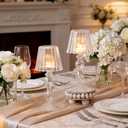 Remerry 6 Pcs Crystal Candle Holders Lamp Shaped Crystal Tealight Candle Holders Table Centerpiece for Home Wedding Engagement Birthday Party Events Dining Table Decoration (Clear)