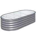 SnugNiture Galvanized Raised Garden Bed, 6x3x1.5ft Oval Metal Planter Box for Planting Outdoor Plants Vegetables