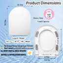 Minsa soft sealed toilet seat, compatible with D/U-shaped extended bucket, quick release, easy to install, easy to clean, non discolored, thick and durable plastic material, white(M18)