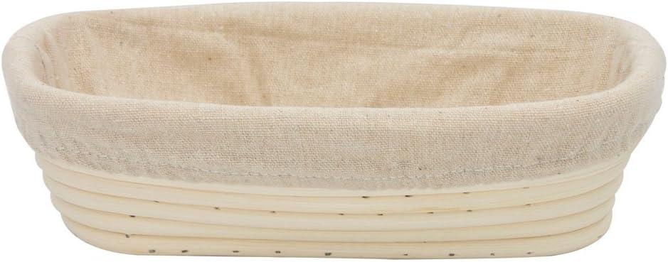 BetterJonny 9 inch Rectangle Banneton Bread Proofing Basket, Artisan Bread Dough Proofing Rattan Basket +Liner Combo for Professional and Home Bakers (#14 Rectangle 9" (23x12.5x5.5cm))
