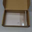 Sanwuta 4 Pack Acrylic Sign Holder 5 x 7 Inches, Slant Sign Display Stand, Transparent Flyer Holder Frame Plastic Document Display for Workers Teachers Office Home Menu Desktop