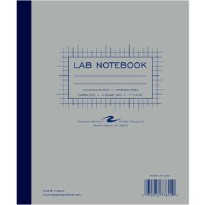 Roaring Spring 4x4 Graph Ruled Lab Book with Numbered Carbonless Sets, 11" x 9.25" 100 Sets, White/Blue Pages