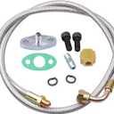 Turbo Oil Feed Line Kit Compatible with T3 T4 T60 T61 T70 1/8 PNT 90 Degree 41'' Universal Turbocharger 4AN Oil Feed Line