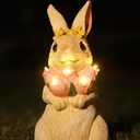 Rabbit Solar Garden Statues Outdoor Decor-Outdoor Statues for Garden,Patio, Balcony, Yard Ornament-Birthdays Gifts for Women,Mom,Grandma,Wife,Sister