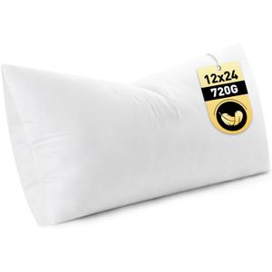 MIULEE 12x24 Inch Down Feather Pillow Insert,Fluffy and Comfy Throw Pillow with Cotton Fabric for Bed Couch and Sofa