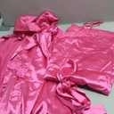 Ekouaer Sleepwear Women's Satin Nightgown with Robes Set 2 Piece Sexy Lace Cami Nightwear Hot Pink, XL