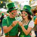 2 x HOWAF 3pcs St. Patrick's Day Table Sign, Irish Shamrock Wood Table Decorations, Heart Shape St. Religious Patrick's Day Wooden Blocks for Tiered Tray Decor, Farmhouse Clover Cross Centerpieces