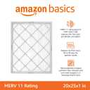 6 x Amazon Basics 20x25x1 Air Filter 6-Pack, MERV 11 AC Furnace Filters, Dust, Pet, Allergy Control, Electrostatic, Removes Lint (Actual Size: 19.75" x 24.75" x 0.75")