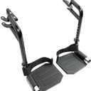 Economy Footrest for Standard Wheelchairs and Transport Chair, Composite Footplates And Heel Loops,Universal Swing-Away Footrests, wheelchair replace parts.Same function as T93HEP, PH-SF.(1 Pr, Black)