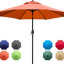 Sunnyglade 9Ft Patio Umbrella Outdoor Table Umbrella with 8 Sturdy Ribs (Orange)