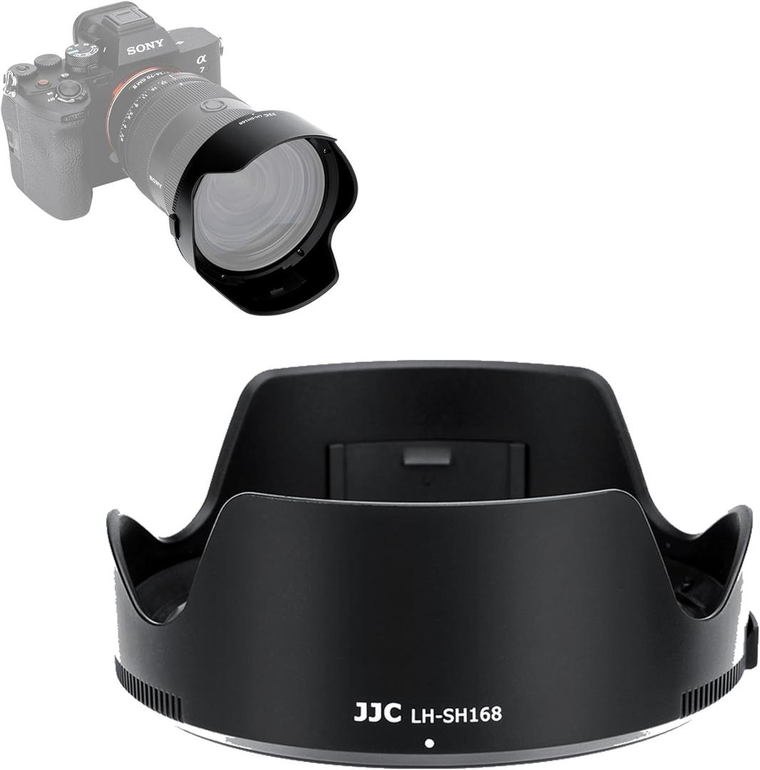 JJC ALC-SH168 Bayonet Reversible Lens Hood Shade for Sony FE 24-70mm F2.8 GM II Lens SEL2470GM2(Not for Sigma 24-70mm Lens), Replaces Sony ALC-SH168 Lens Hood, Allows to Attach 82mm Filter & Lens Cap