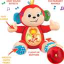 KiddoLab Musical Monkey Plush Toy - Soft Stuffed Animal with Light-Up Buttons and Melodic Nursery Songs for 3+ Month Old Babies