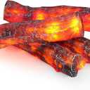 LED Electric Fireplace Logs with Realistic Flames, 10.4 inch Flameless Plug-in Fire Light, Indoor Decorative Faux Logs(26cm/10.4in) No Battery