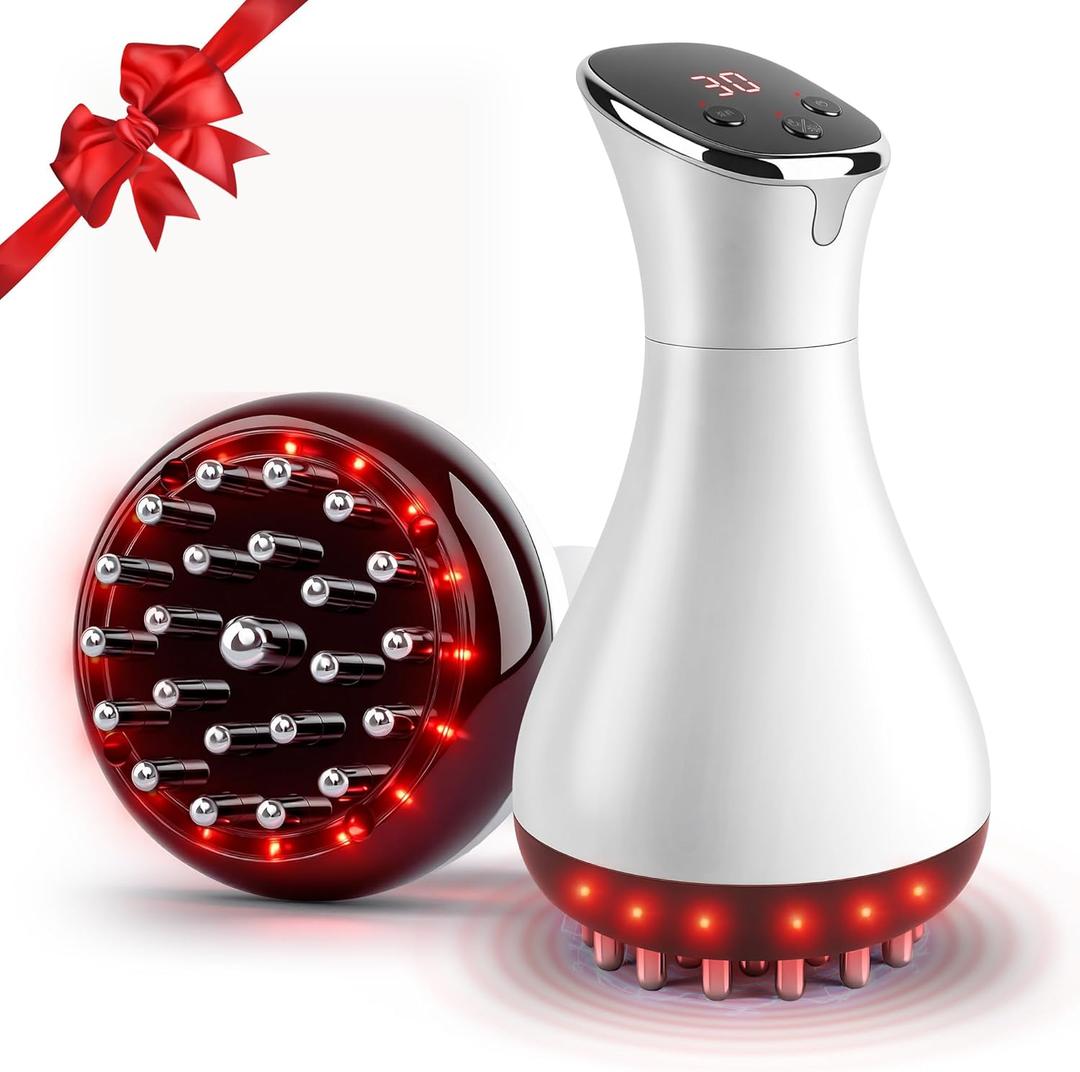 Rechargeable Lymphatic Drainage Massager & Cellulite Massage Tool with 3000mAh,Fascia Blaster for Reduce Stretch Marks for Legs, Arms & Belly,Body Sculpting Machine with Microcurrent for Office Travel