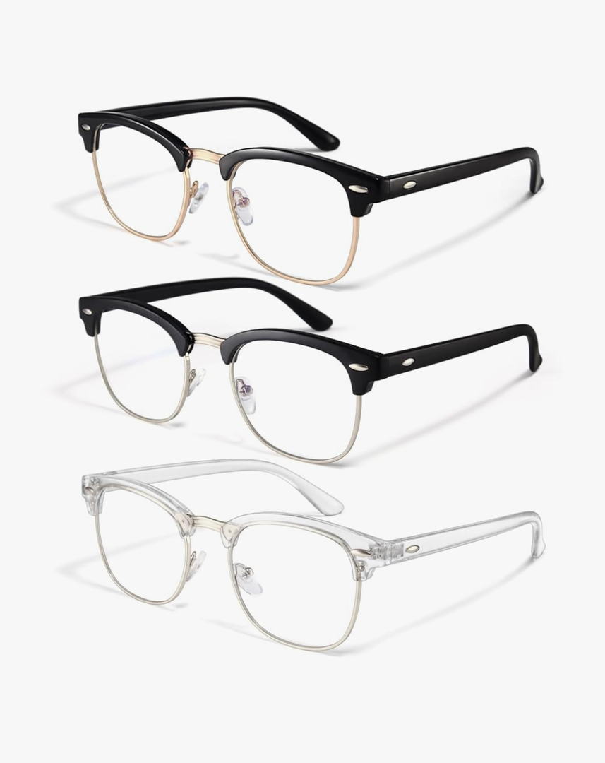 racico Computer Blue Light Blocking Glasses Blue Light Glasses Men Women, Anti Blu-Ray Clear Gaming Glasses Lenses