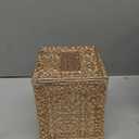 Sumnacon Tissue Box Cover Square Tissue Box with Lid, Metal Tissue Box Holder Stylish Tissue Cover Cube Tissue Box Cover for Bathroom Toilet Kitchen Table Desk Home Office, Gold