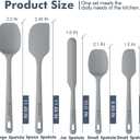 ChefAide 5 Pieces Silicone Spatula Set, Food Grade Rubber Spatula, Upgrade Strong Handle with Ergonomic Grip, Heat Resistant Up to 600F for Nonstick Cookware, Cooking