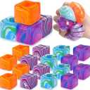 Gemscream 20 Pack Stress Ice Cube Balls Bulk Anxiety Relief Sugar Balls Soft Fidget Gummy Squeeze Sensory Cube for Adults Maltose Flow Pattern for Anxiety Relief Party Favors Prizes (4 Color)