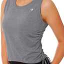 NORTHYARD Sleeveless Workout Tank Tops for Women Quick Dry Athletic Running Gym Top Shirts Loose Fit Ruched Yoga Crop Tops, 2XL