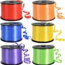 TONIFUL Rainbow Curling Ribbon-6 Assorted Colors Balloon Curling Ribbons Set-600 Yards Balloon String for DIY Decor,Gift Wrapping,Ribbons and Bows for Christmas New Year Birthday Gifts Supplies