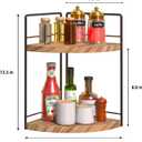 2 Pack Bathroom Counter Organizer, 2 Tier Corner Bathroom Counter Organizer Wooden Vanity Organizers for Bathroom Organizers and Kitchen Storage Dresser Decoration